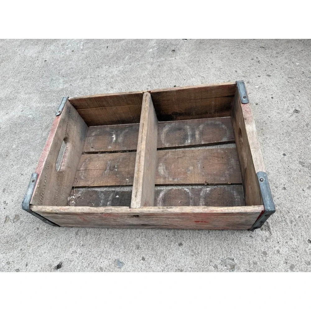 Wooden Soda Crate Large Rustic Vintage Storage Box Coca Cola Coke Collectible